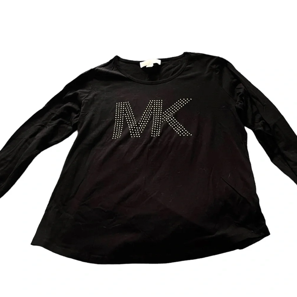 HP🎉 Michael Kors Logo Gold Studded Long Sleeve Tee - Picture 2 of 4